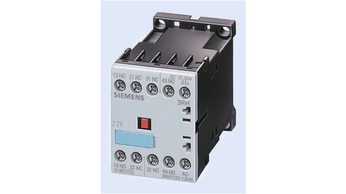 Contattore Siemens, serie 3RT1, 3 poli, 3 NA, 9 A, 4 kW, bobina 24 V c.c.