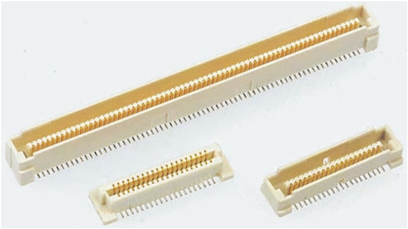 TE Connectivity Free Height Series Straight Surface Mount PCB Socket, 40-Contact, 2-Row, 0.8mm Pitch, Solder Termination