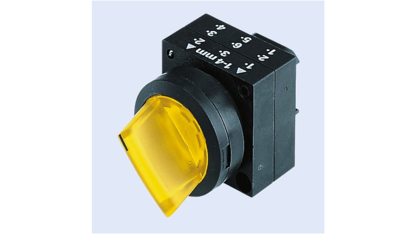 Siemens 3SB3 2 Position Selector Switch Head Standard Handle Yellow Latching