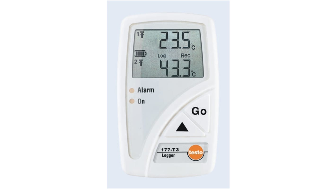 Testo 2-Kanal Feuchtigkeit, Temperatur Datenlogger, -20°C → +70°C / 100%RH, Sensor kapazitiv, NTC, ISO-kalibriert