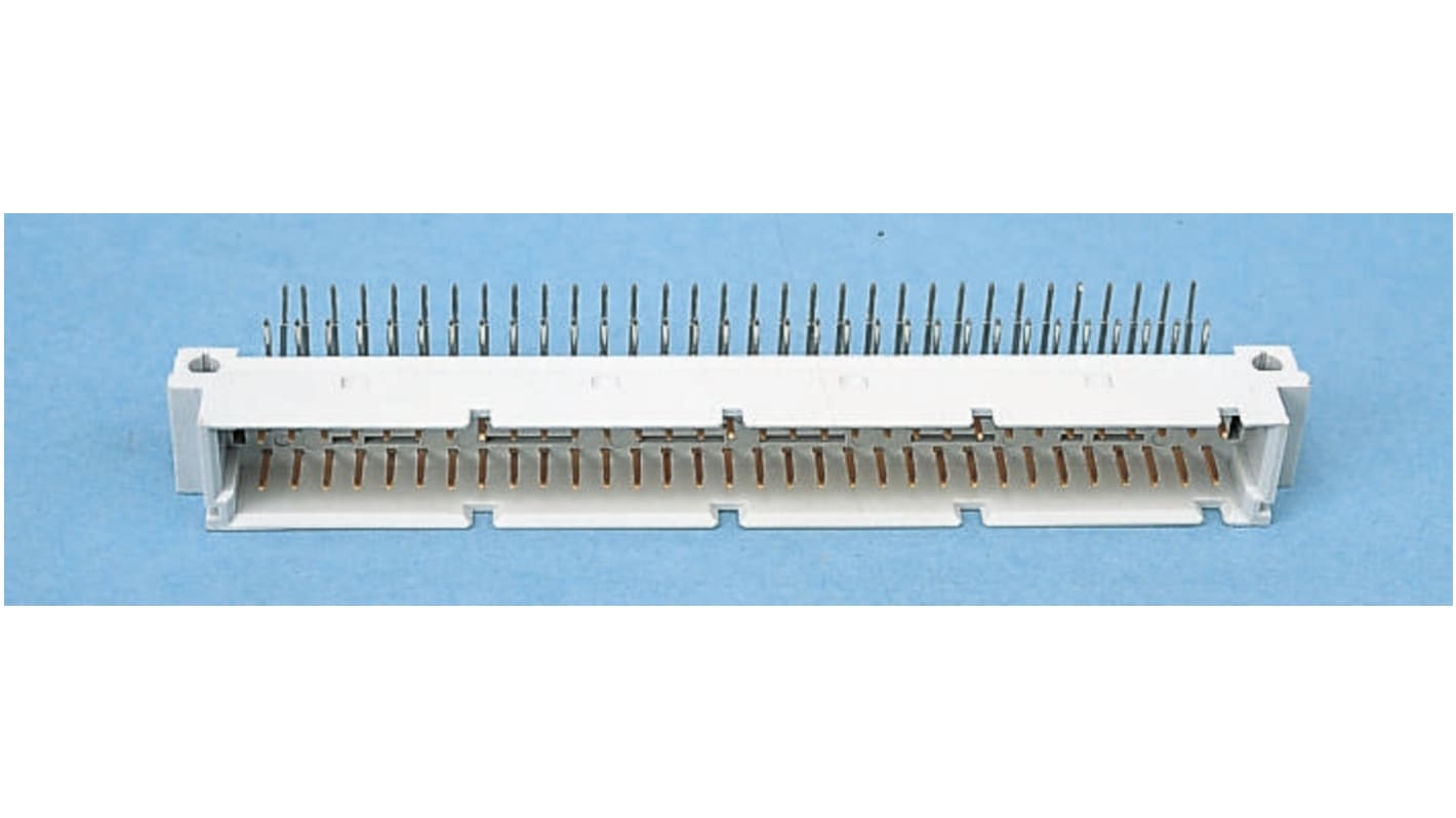 Amphenol ICC C2 DIN 41612-Steckverbinder Stecker gewinkelt, 64-polig / 2-reihig, Raster 2.54mm Lötanschluss