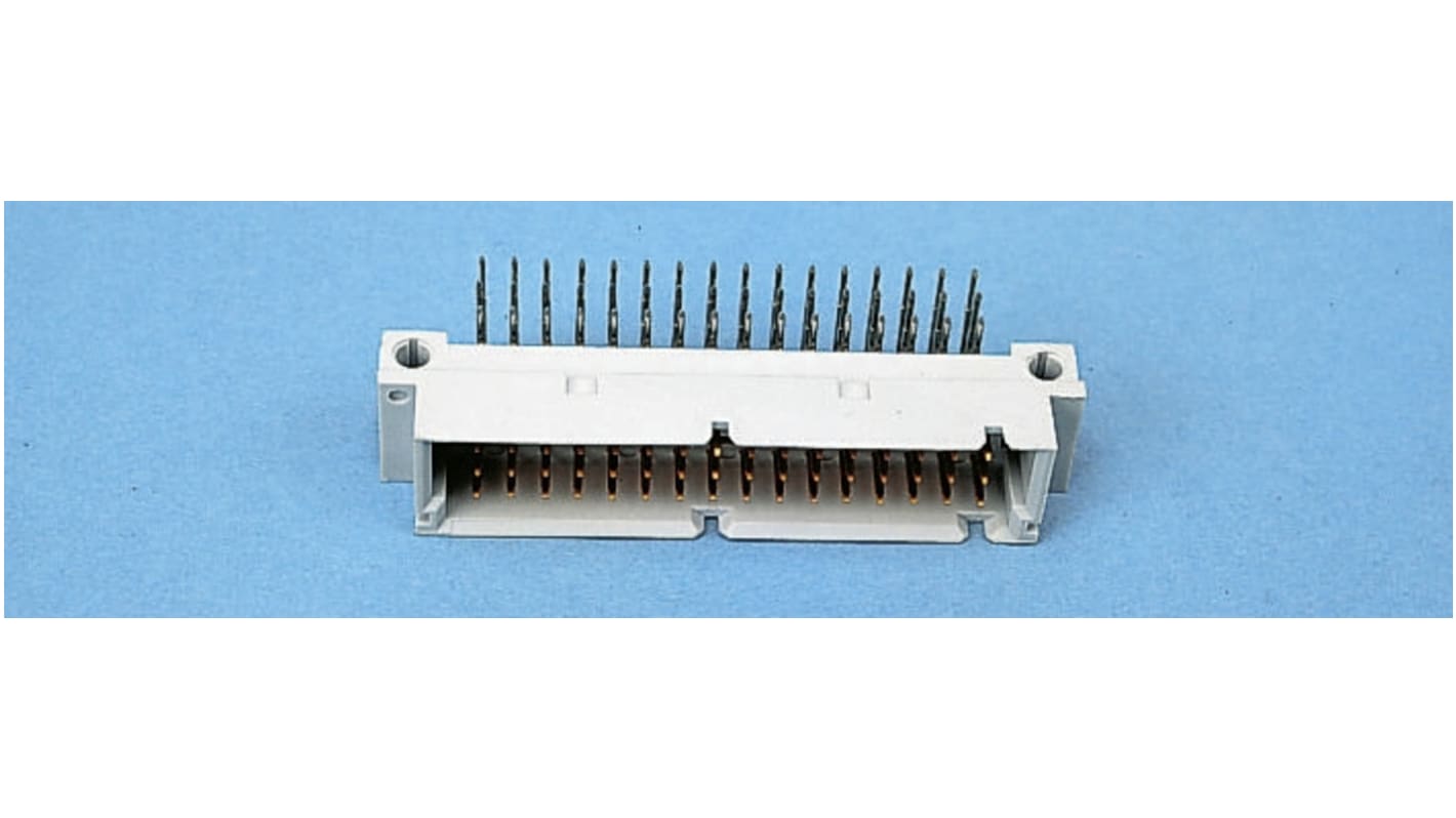 Connecteur DIN 41612 Amphenol Communications Solutions, 32 contacts Mâle, Angle droit sur 2 rangs, entraxe 2.54mm