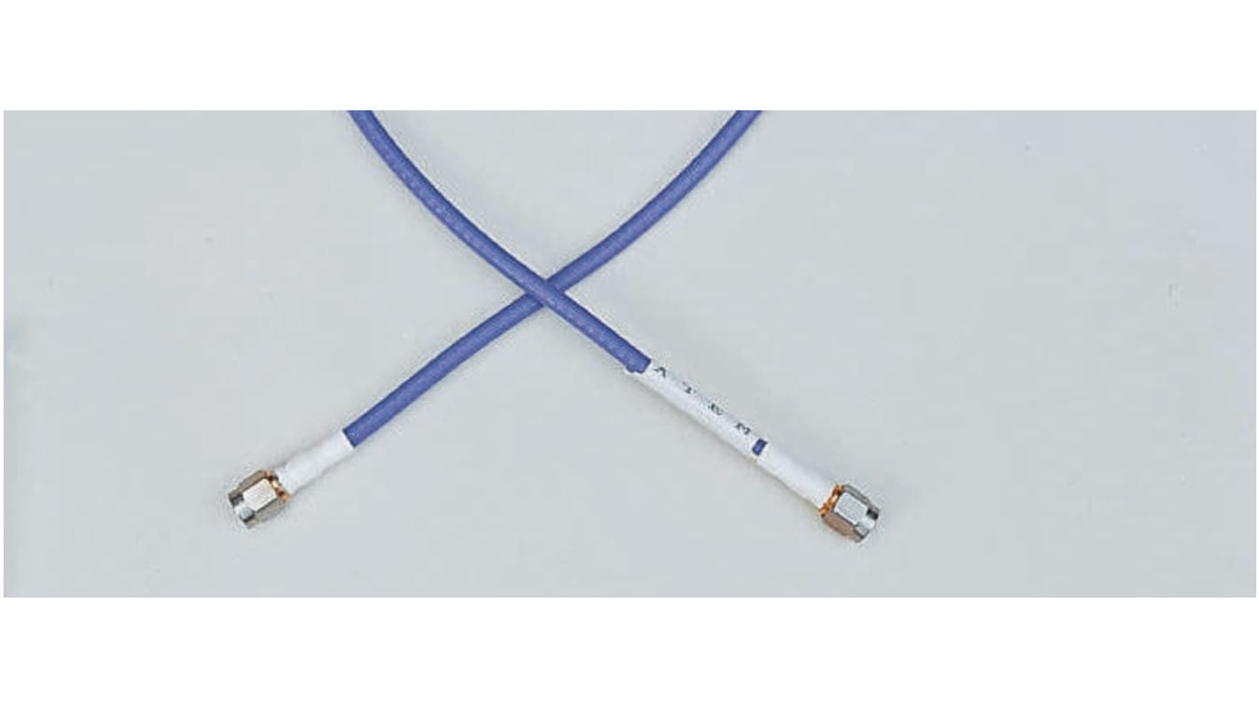 Cable coaxial RG402 Atem, 50 Ω, con. A: SMA, Macho, con. B: SMA, Macho, long. 250mm Azul