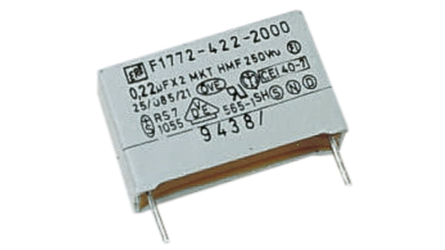 Vishay F1772 Polyester Film Capacitor, 310V ac, ±10%, 150nF, Through Hole