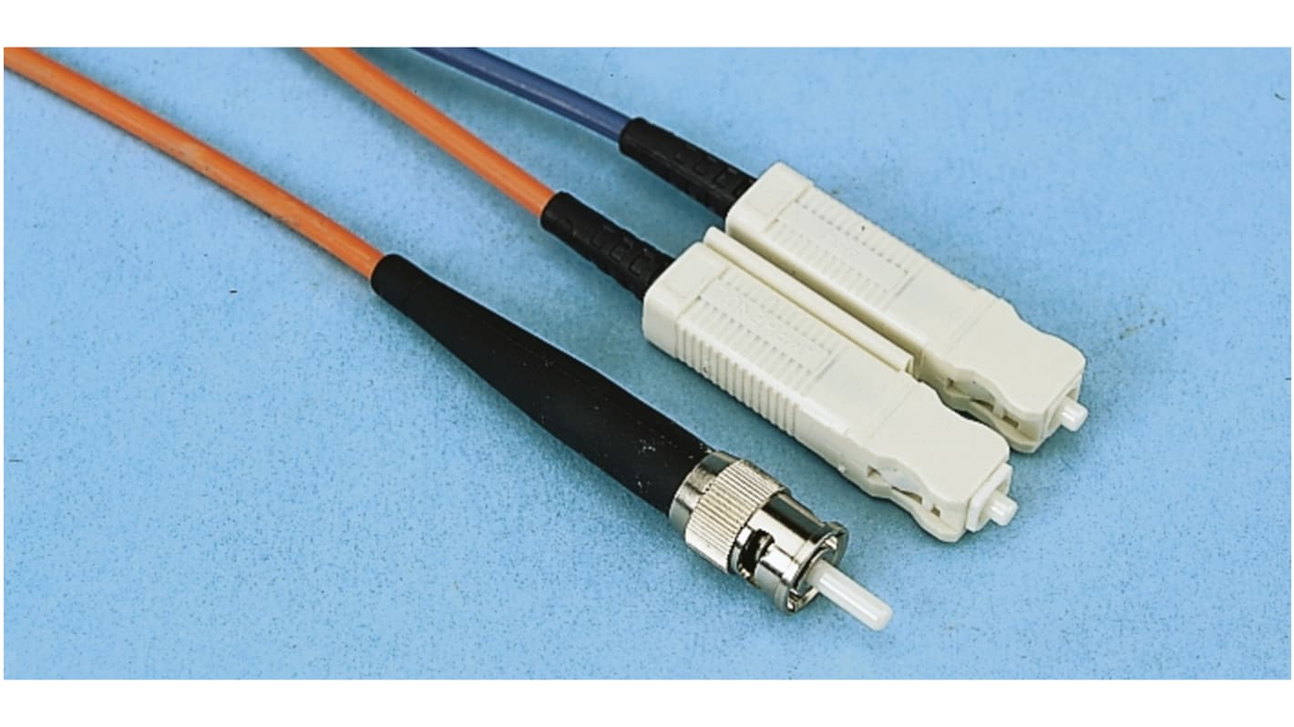 Amphenol ST to ST Duplex Multi Mode Fibre Optic Cable, 62.5/125μm, 2m