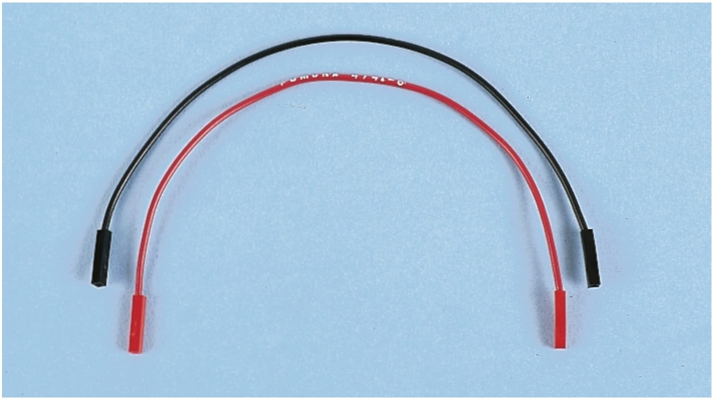 Fluke 0,64 mm-es csatlakozó tesztvezeték 3A, 45 V ac, 60V dc, A csatl.: dugasz, B csatl.: dugasz, Fekete, 150mm