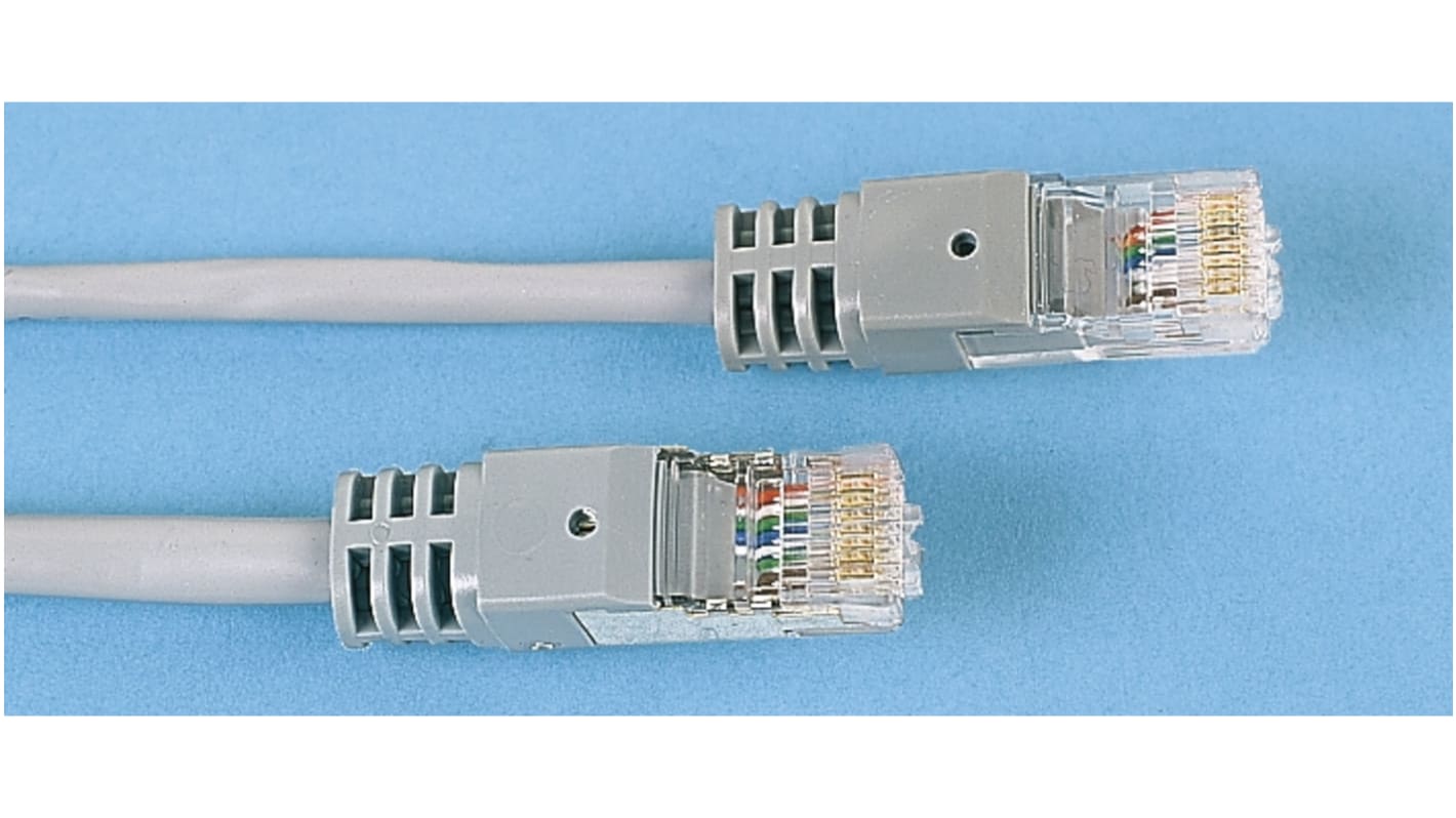 RS PRO Cat5e Male RJ45 to Male RJ45 Ethernet Cable, U/UTP, Grey PVC Sheath, 5m