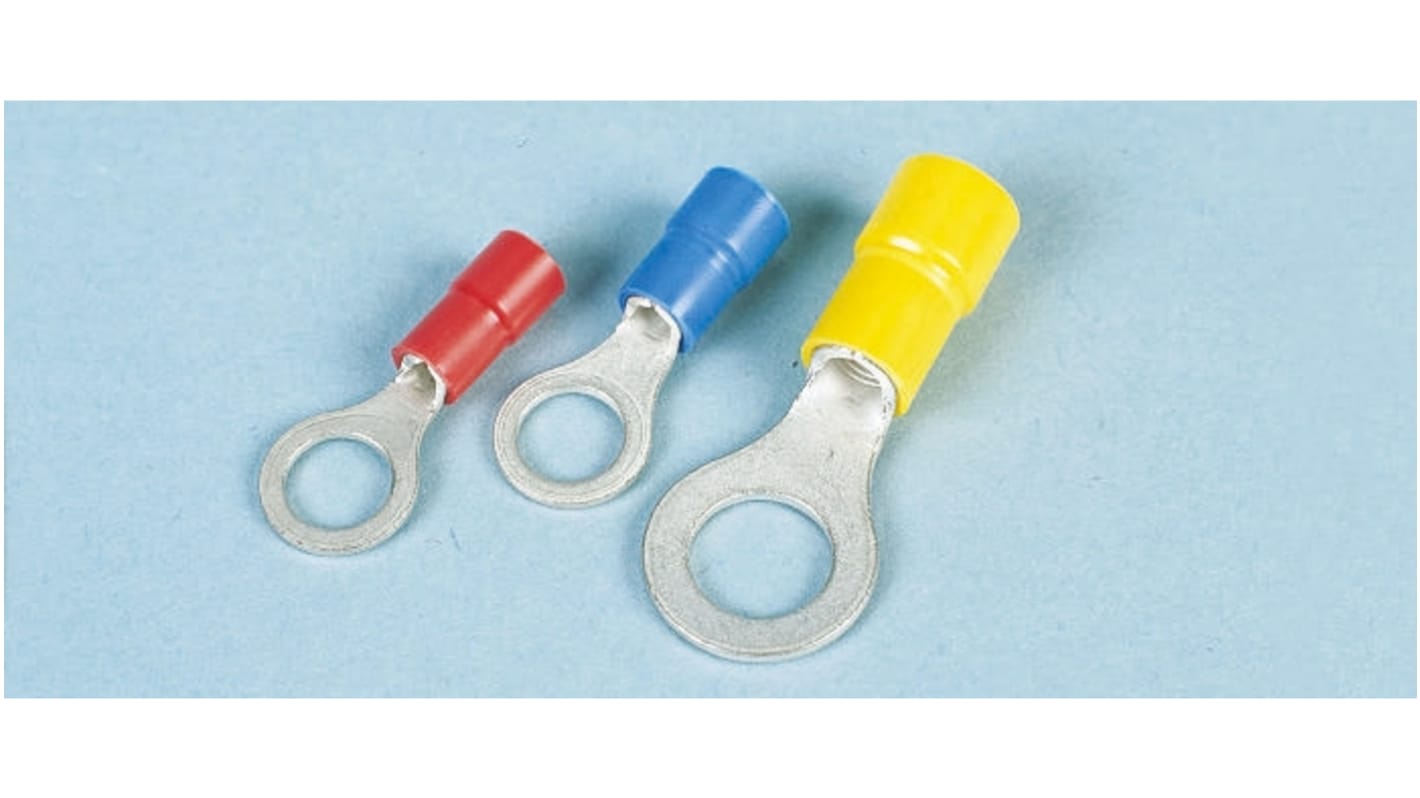 FVWS24 JST, FV Insulated Ring Terminal, 4mm Stud Size, 1mm² to 2