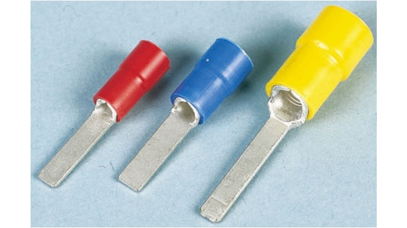 JST, FV Insulated Crimp Blade Terminal 9mm Blade Length, 1mm² to 2.6mm², 16AWG to 14AWG, Blue