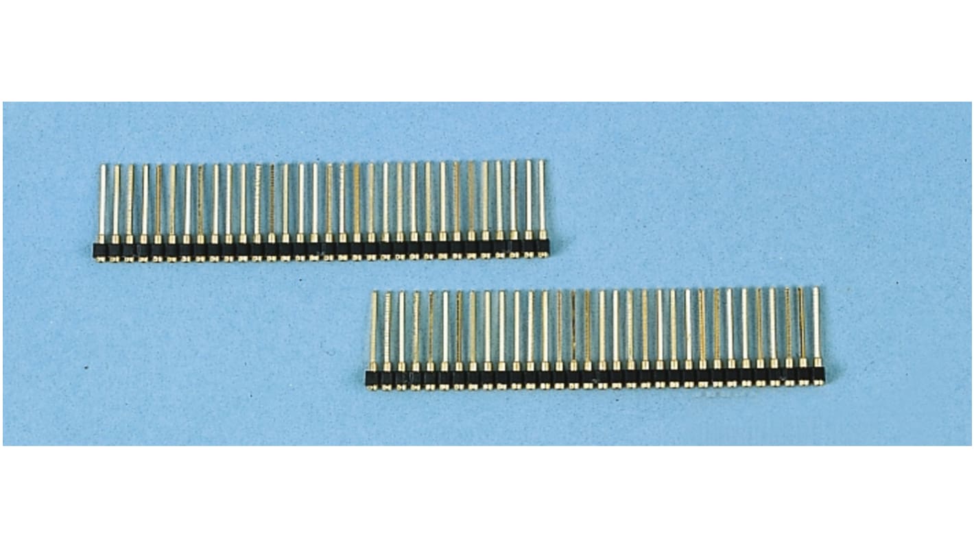 E-TEC SIB Series Straight Through Hole Mount PCB Socket, 20-Contact, 1-Row, 2.54mm Pitch, Solder Termination