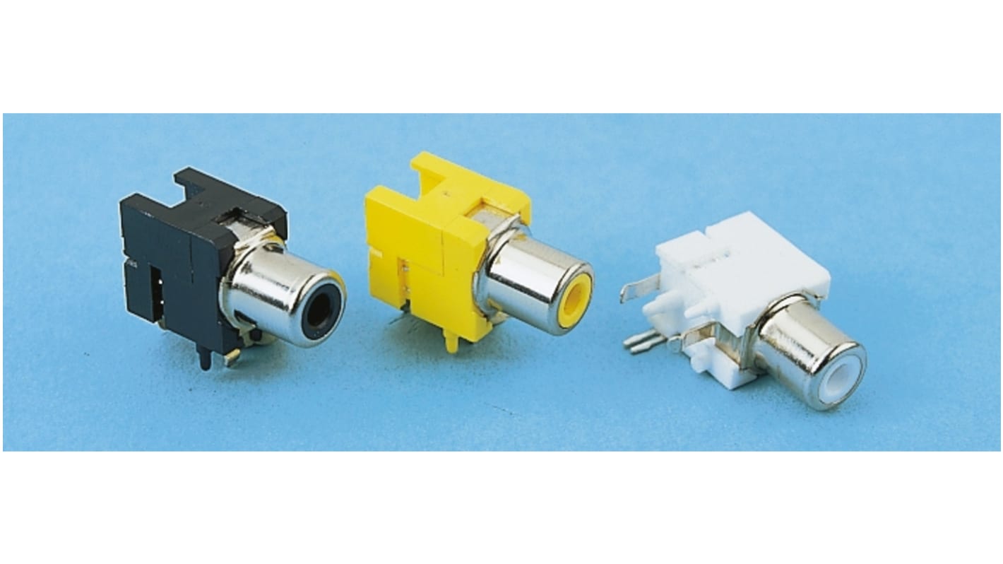 Keystone Right Angle Snap-In RCA Socket with Silver Plated Contacts