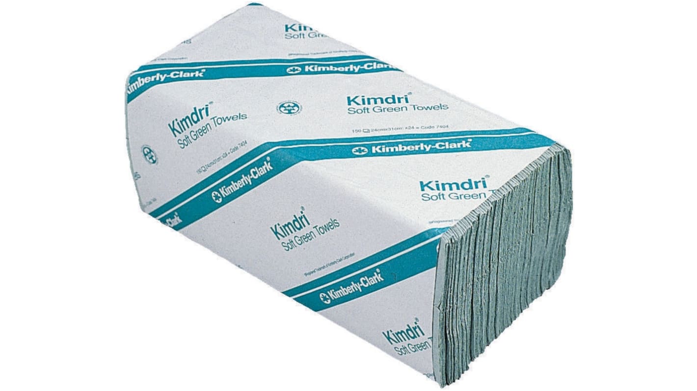 Kimberly Clark  S-Fold Papierhandtuch Grün, 230mm, 3600-Blatt