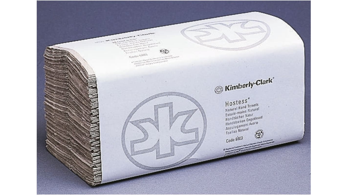 Kimberly Clark Hostess Folded Natural Paper Towel, 230mm, 3600 Sheets