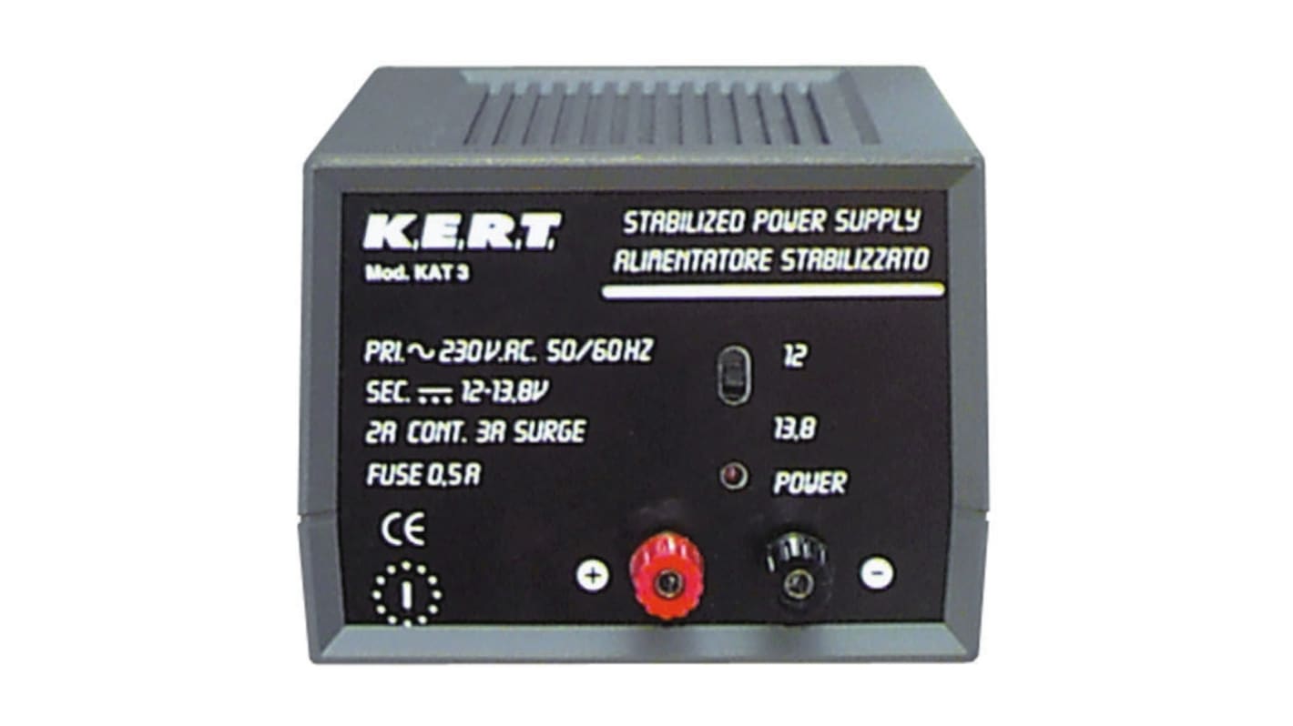 Alimentatore da banco Kert, 12 V dc, 13.8 V dc, 6A, Cert. ISO