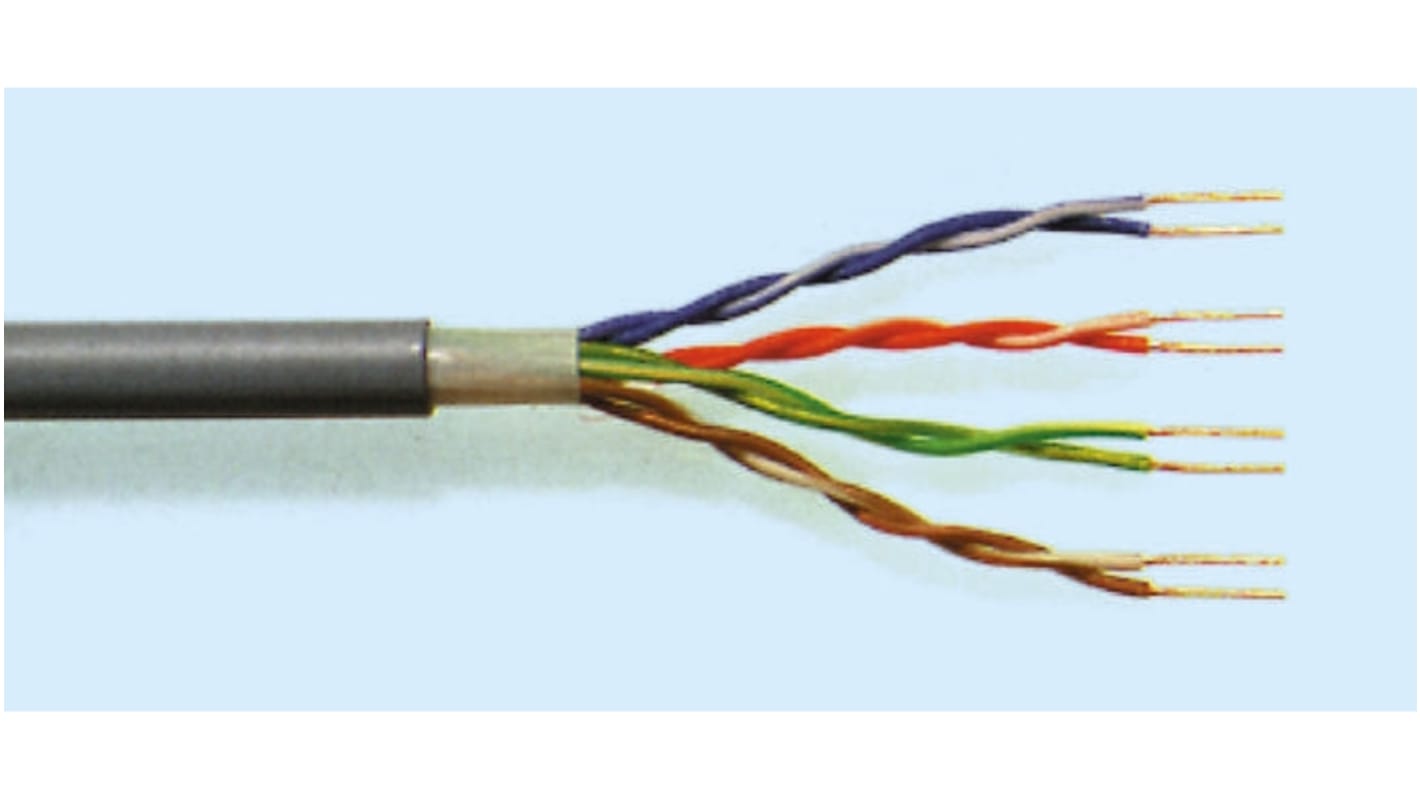 Cavo Ethernet Cat5 (U/UTP) Tasker, guaina in PVC col. Grigio, Senza terminazione