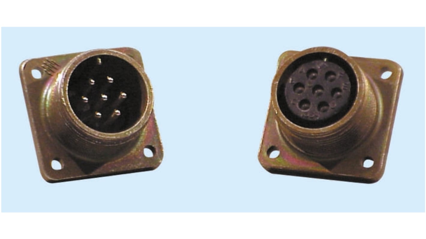 Glenair 4 Way Box Mount MIL Spec Circular Connector Receptacle, Pin Contacts,Shell Size 14S, MIL-DTL-5015