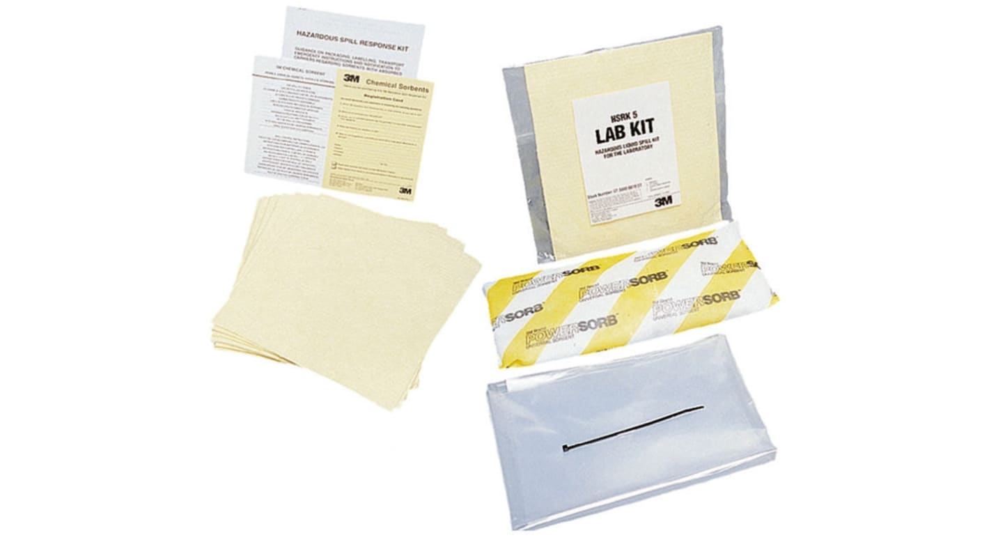 Kit de déversement contient 10 feuilles P110, 1 coussin P300, 1 sac jetable et un lien 5 l pour Liquide dangereux