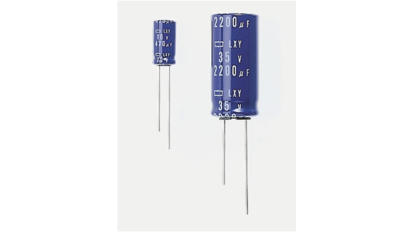 CHEMI-CON 47μF Electrolytic Capacitor 63V dc, Through Hole - ELXY630ELL470MH12D