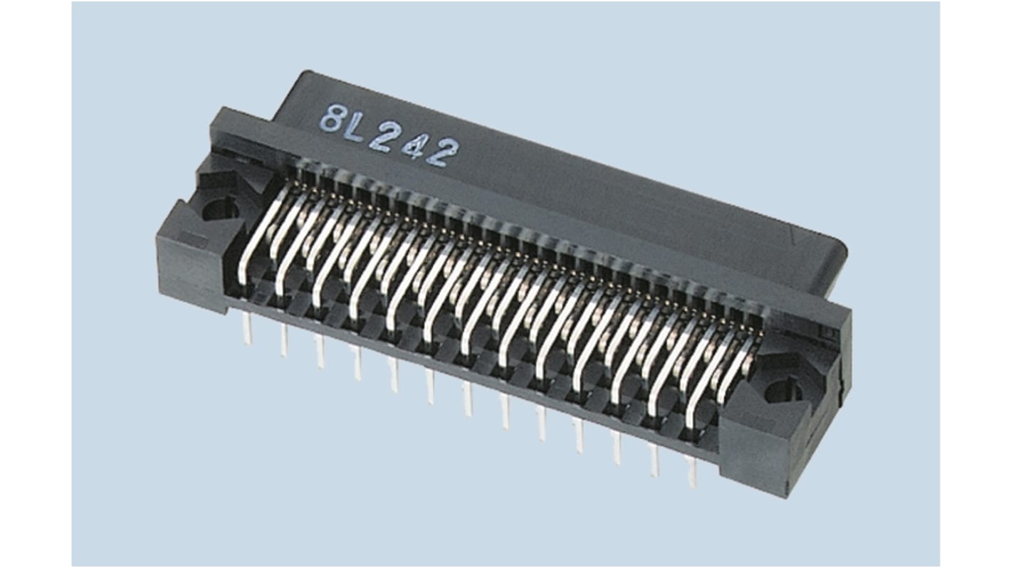 Hirose FX2 Series Right Angle Through Hole Mount PCB Socket, 100-Contact, 2-Row, 1.27mm Pitch, Solder Termination