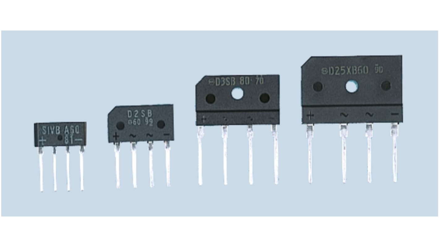 新電元工業 整流用 ブリッジダイオード 単相 3.5A, 600V, 30 x 4.6 x 20mm, D20XB60