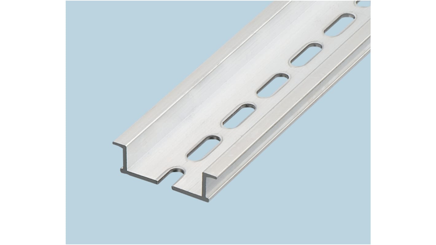 Toyogiken Aluminium Slotted DIN Rail, Top Hat Compatible, 1m x 35mm x 10mm