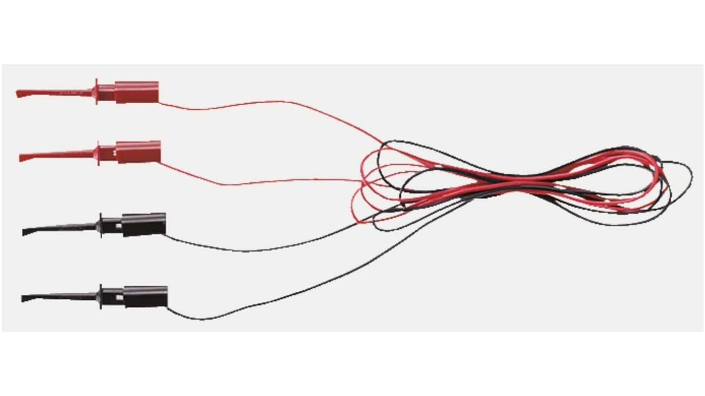 テイシン電機 4 mmコネクタテストリード, 黒 , 赤, 1m