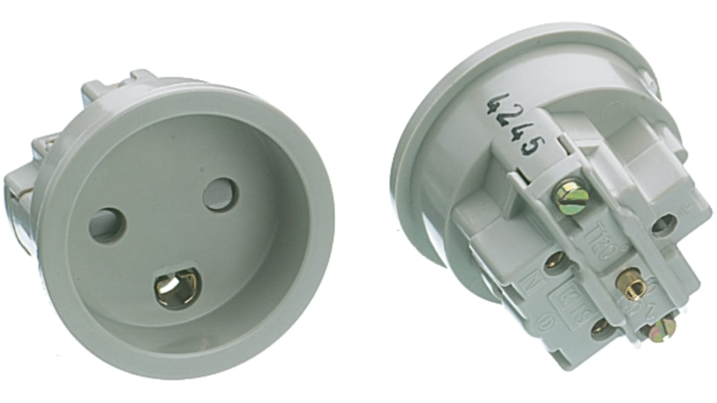 Denmark Mains Connector, 10A, Panel Mount