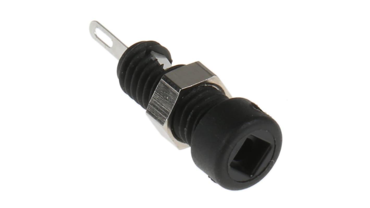 Conector banana hembra Hembra, 6A, 60V dc, Contacto Níquel, Estaño, Negro