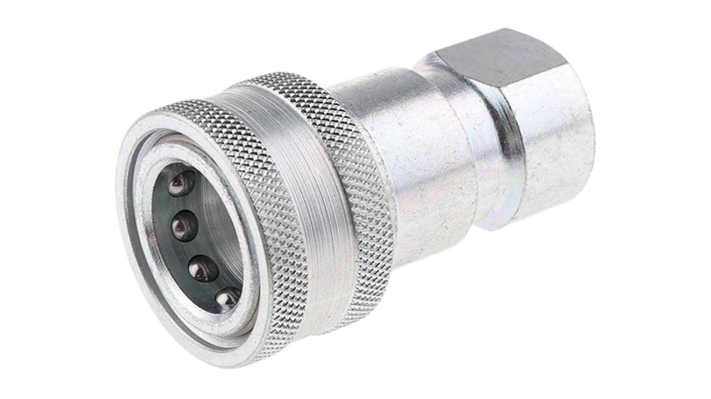 Parker Steel Female Hydraulic Quick Connect Coupling, G 1/2 Female