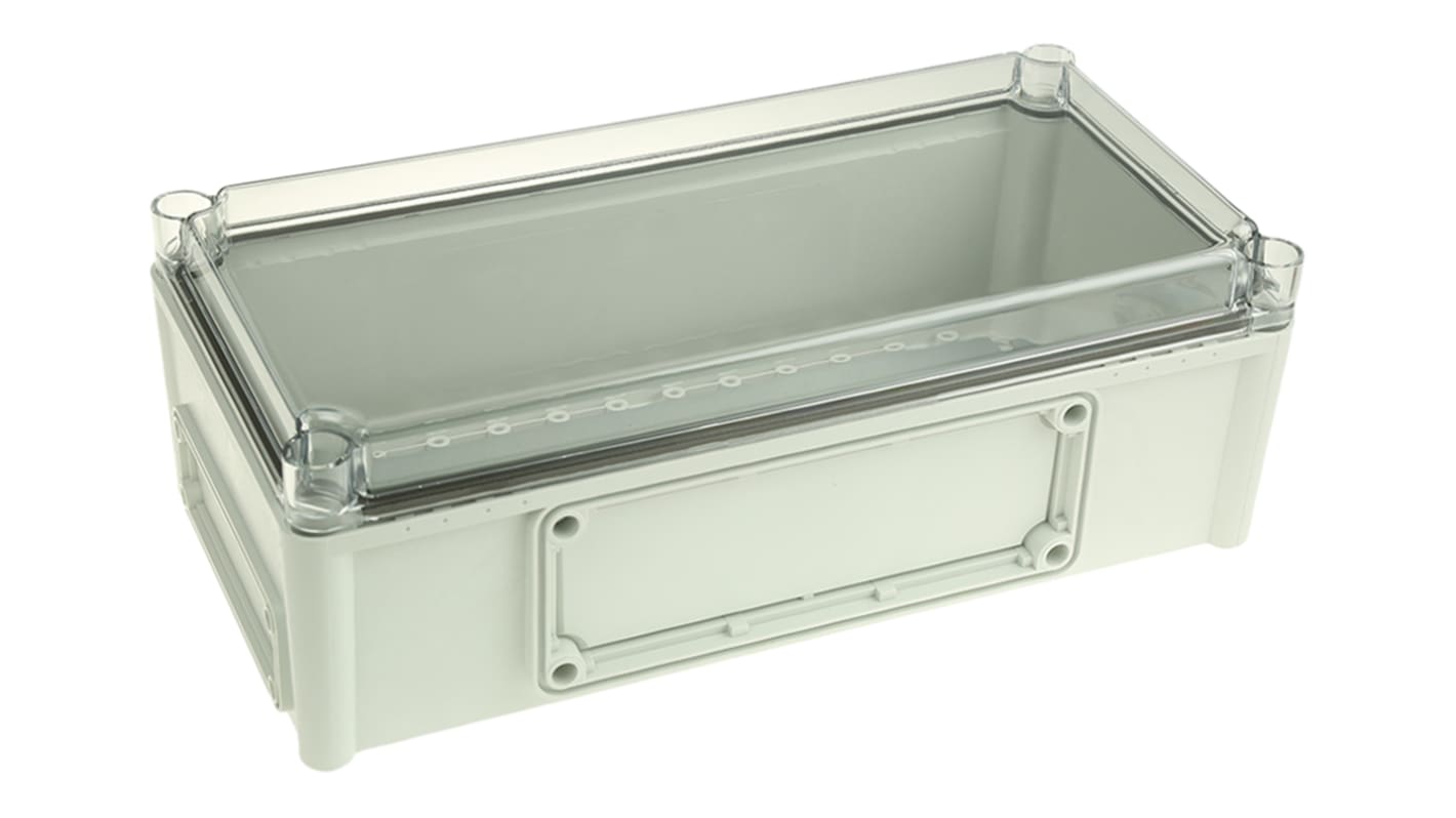 Caja Fibox de Policarbonato Gris, 380 x 190 x 130mm, IP67