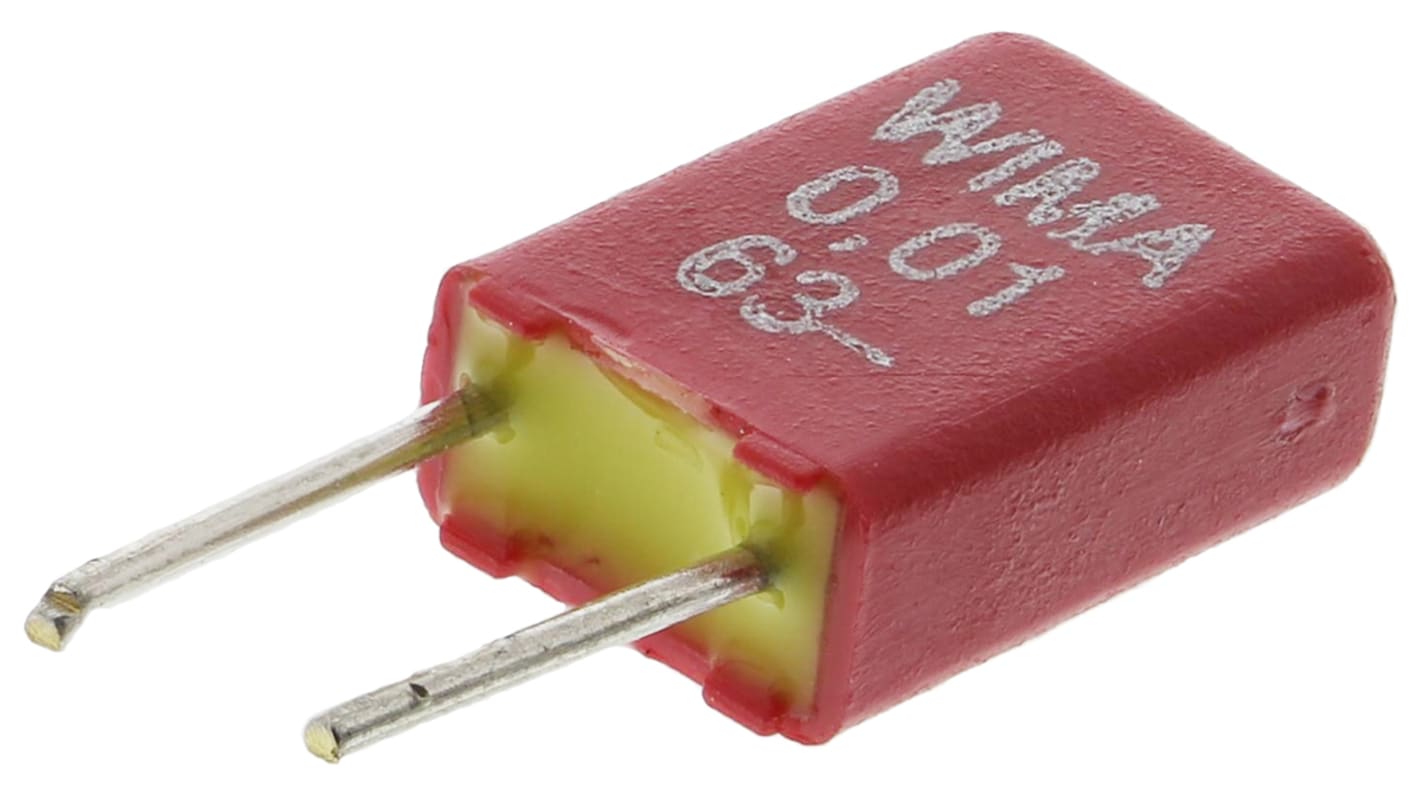 WIMA MKS02 Polyester Film Capacitor, 40 V ac, 63 V dc, ±20%, 10nF, Through Hole