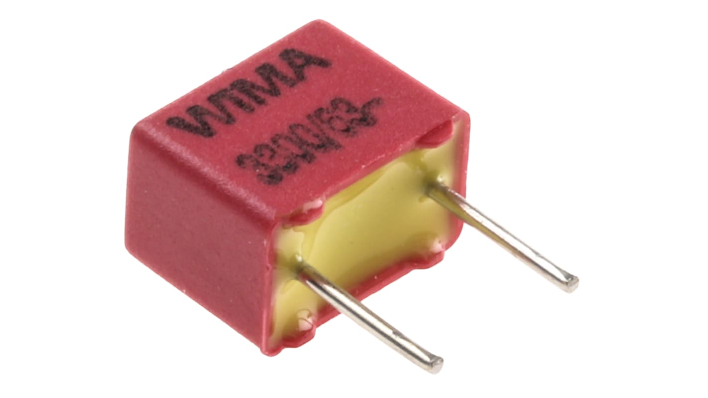 Condensador de película WIMA, 3.3nF, ±5%, 40 V ac, 63 V dc, Montaje en orificio pasante