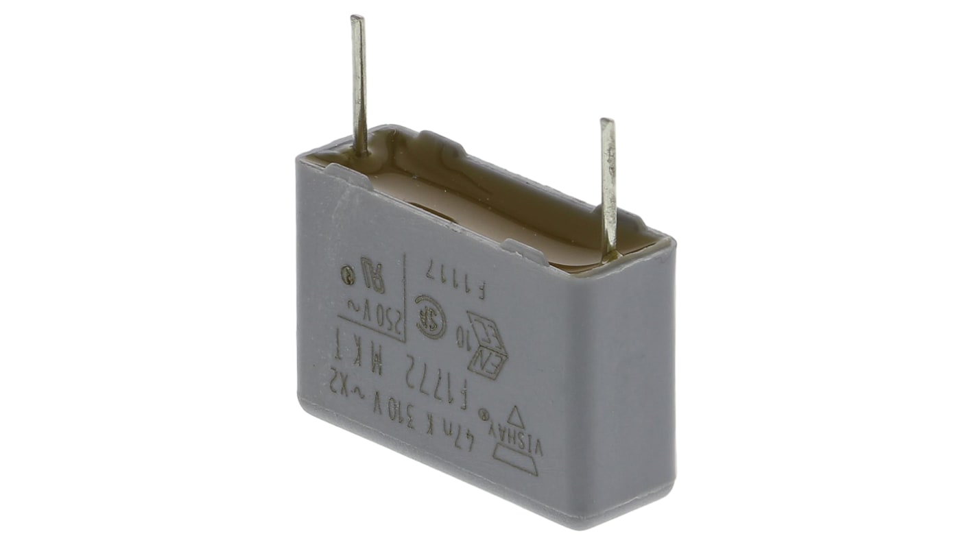 Vishay F1772 Polyester Film Capacitor, 310V ac, ±10%, 47nF, Through Hole