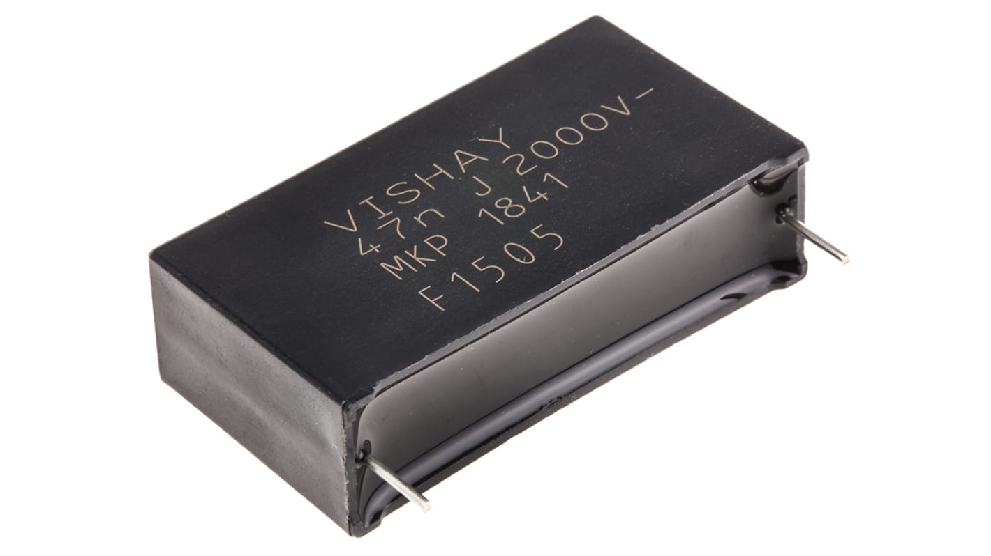 Vishay MKP1841 Polypropylene Film Capacitor, 2 kV dc, 700 V ac, ±5%, 47nF, Through Hole