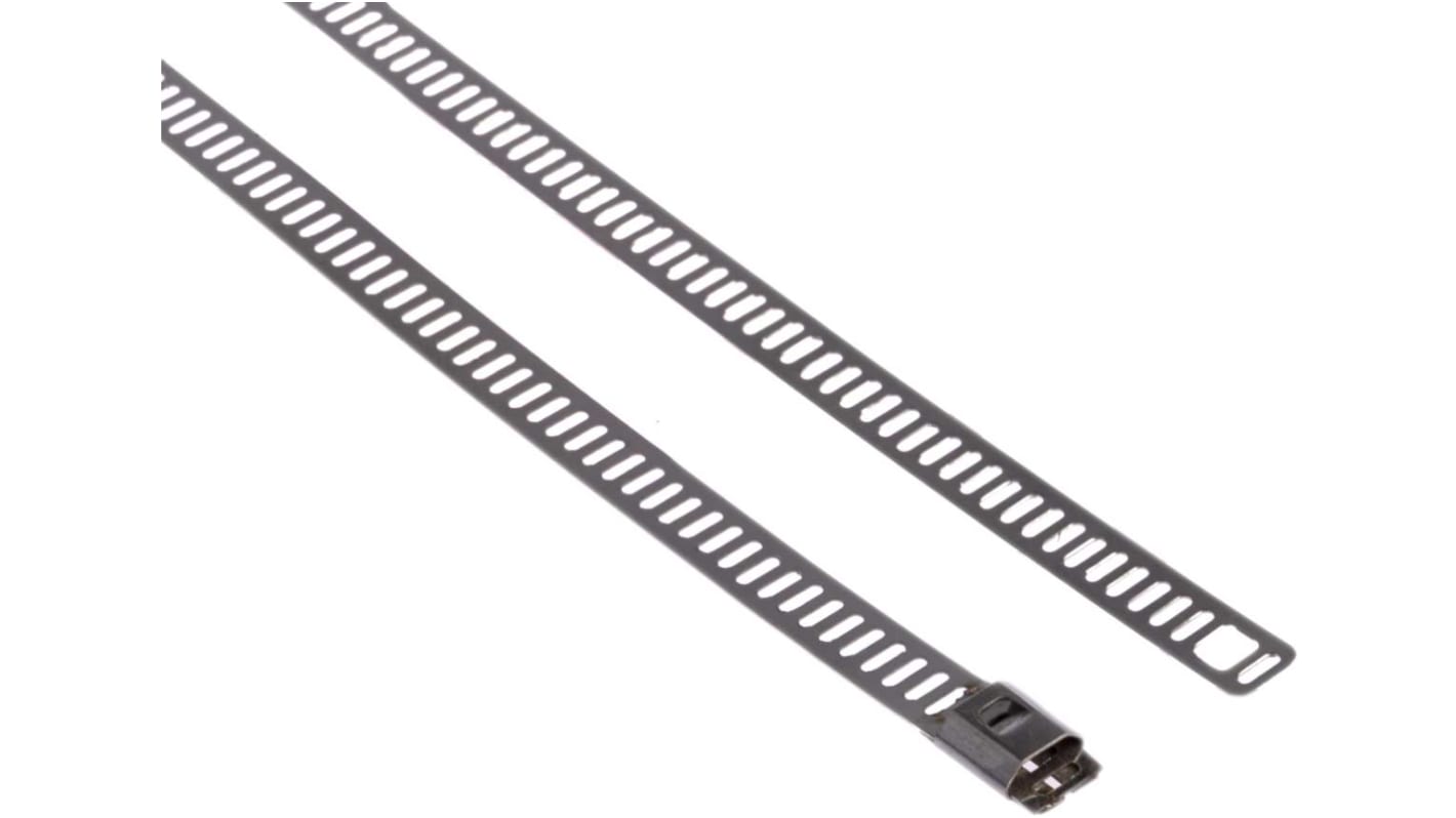 RS PRO Cable Tie, Ladder, 610mm x 7 mm, Metallic 316 Stainless Steel
