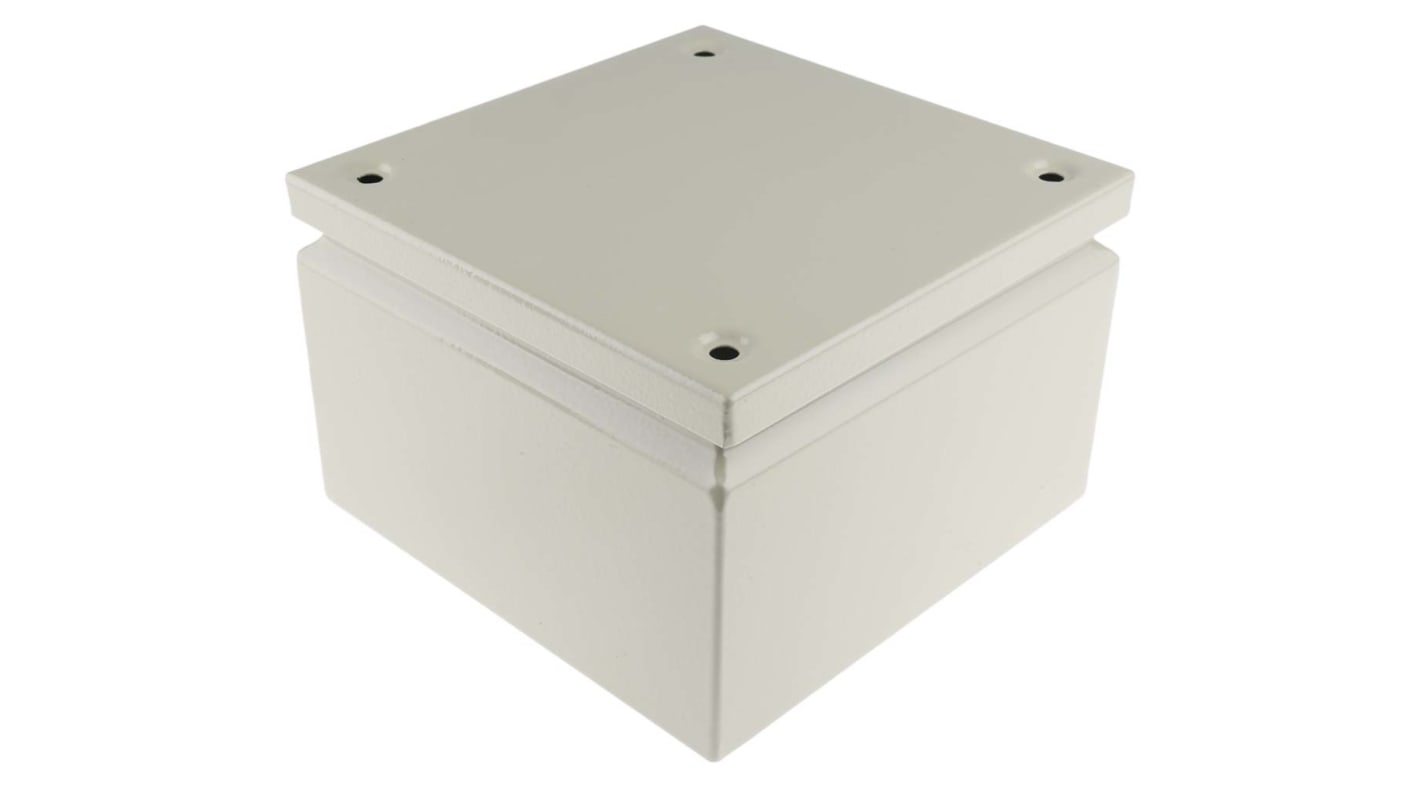 RS PRO Grey Steel Junction Box, IP66, 200 x 200 x 120mm