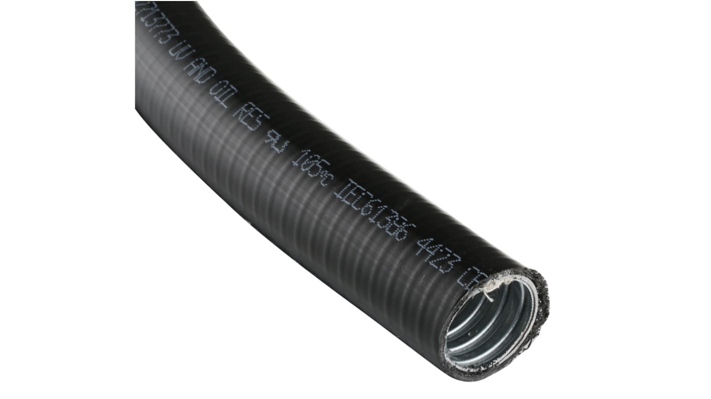 Adaptaflex SPL Leerrohr verzinkter Stahl, Ø 32mm nom., Flexibel, flüssigkeitsdicht, Schwarz A ø 33.1mm I ø 26.7mm x 10m