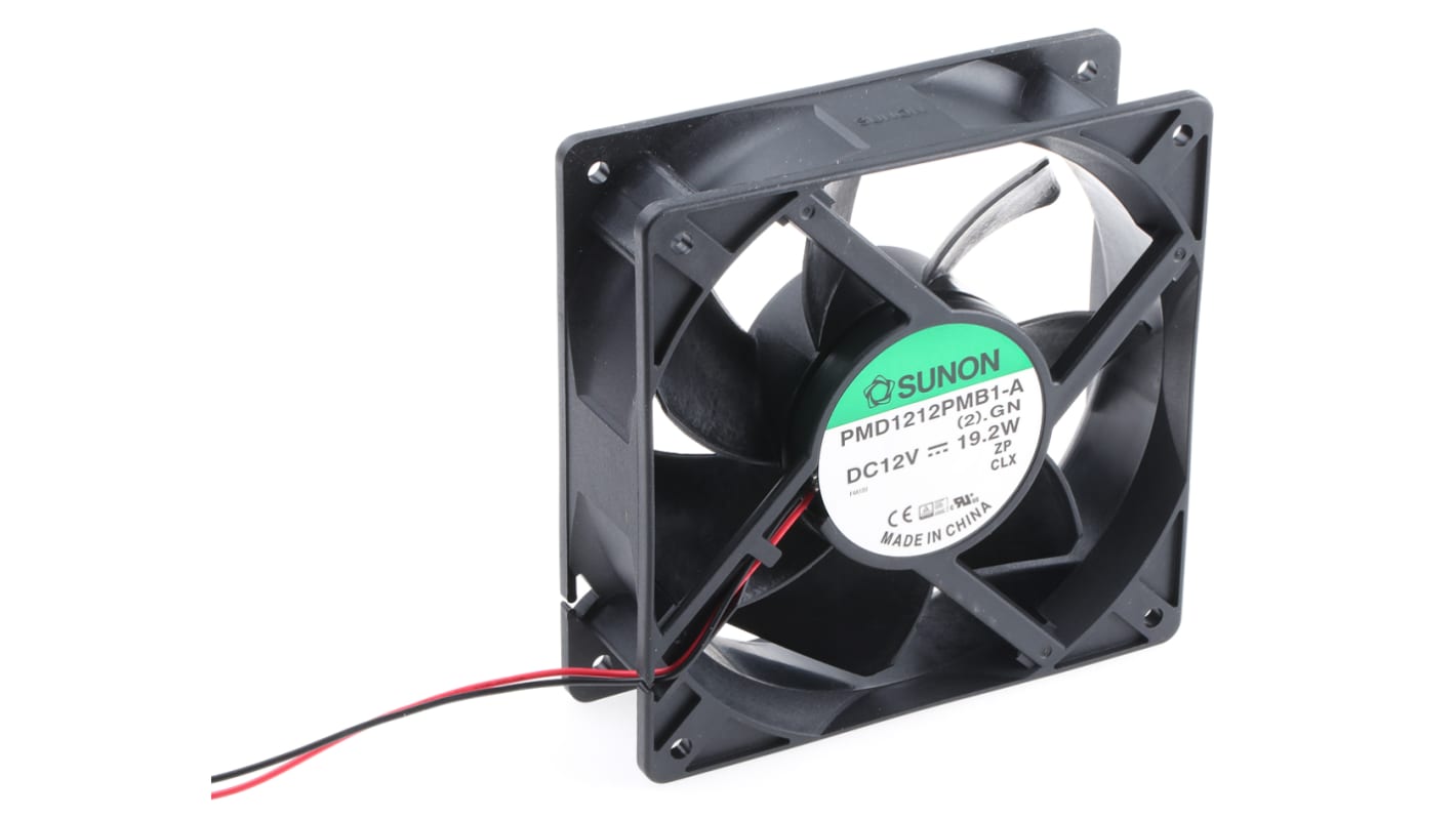 Ventilador Axial Sunon PMD de 120 x 120 x 38mm, 12 V dc, 19.2W, 4200rpm, caudal 323m³/h, 54dB