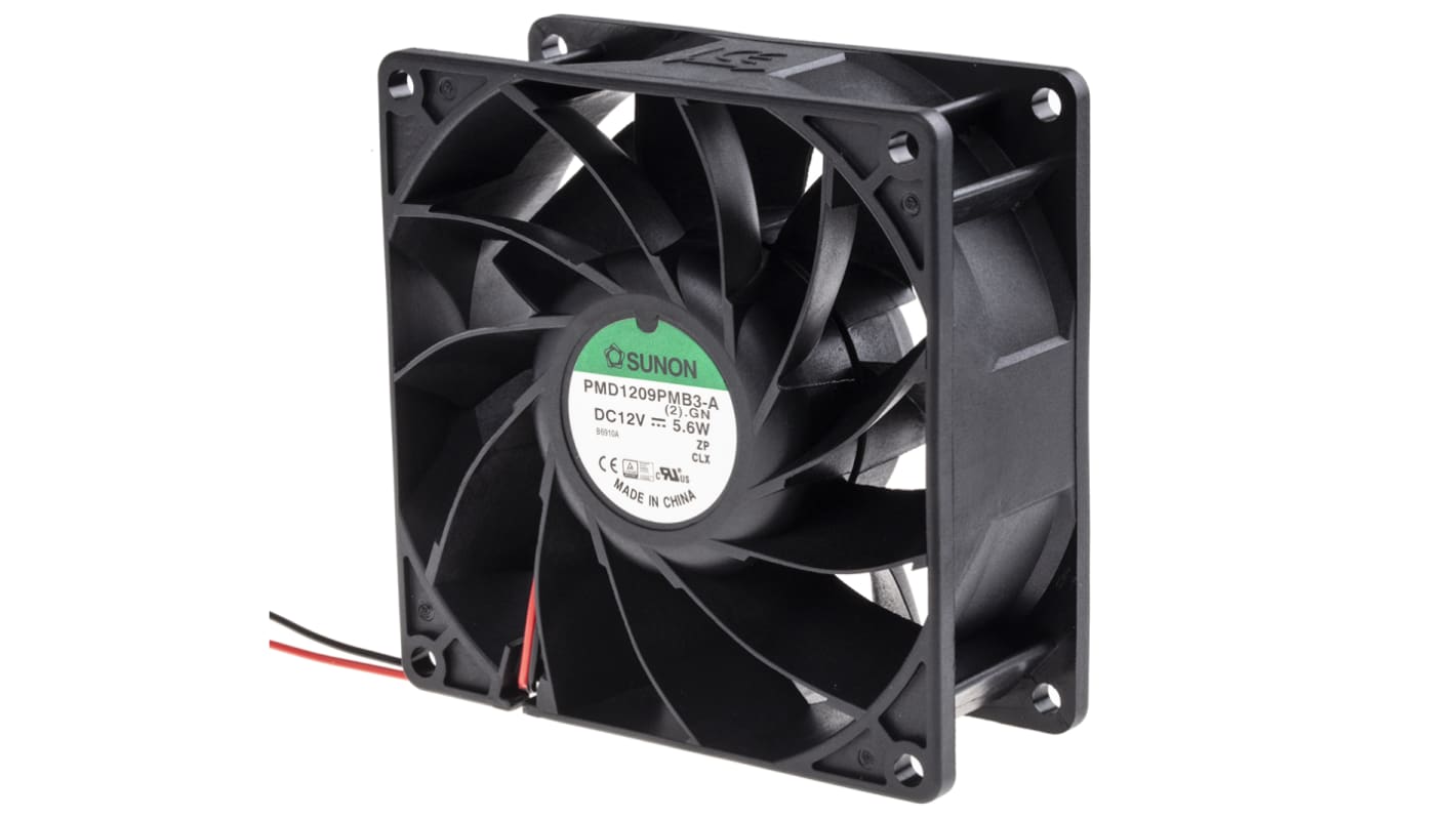 Ventilador Axial Sunon PMD de 92 x 92 x 38mm, 12 V dc, 5.6W, 3800rpm, caudal 155.9m³/h, 50.3dB