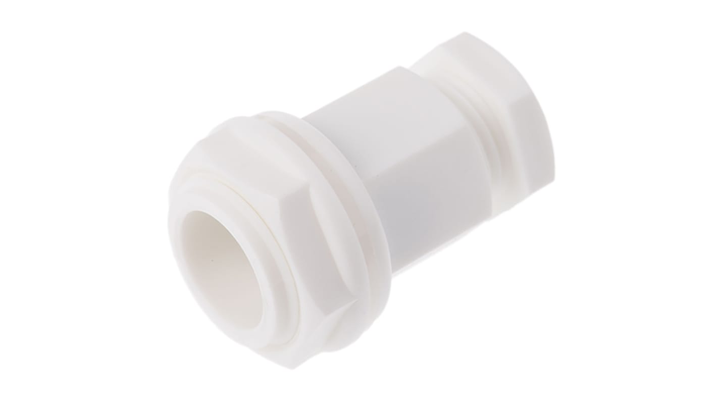 RS PRO White Plastic Cable Gland, M20 Thread, 7mm Min, 10.5mm Max, IP55