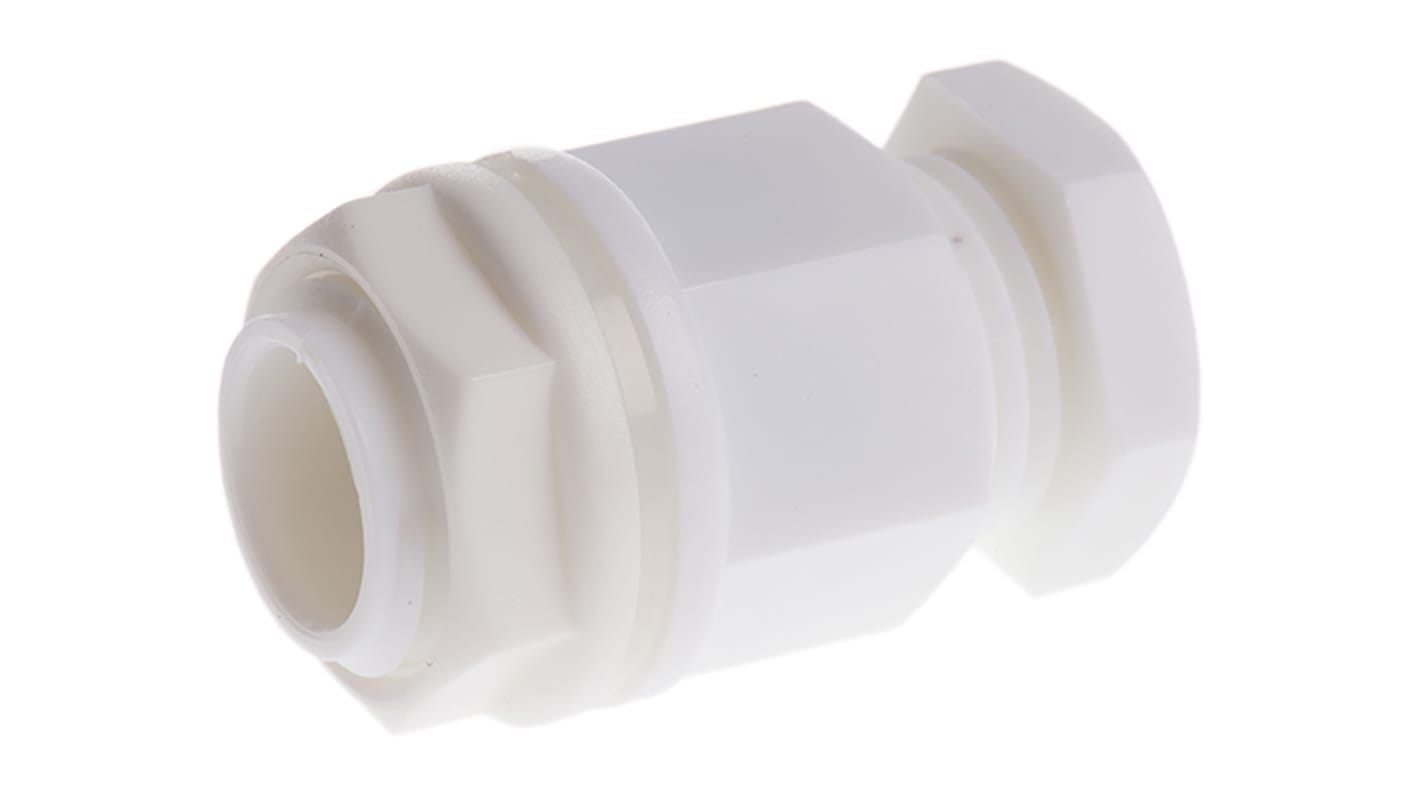 RS PRO White Plastic Cable Gland, M16 Thread, 7mm Min, 10.5mm Max, IP55