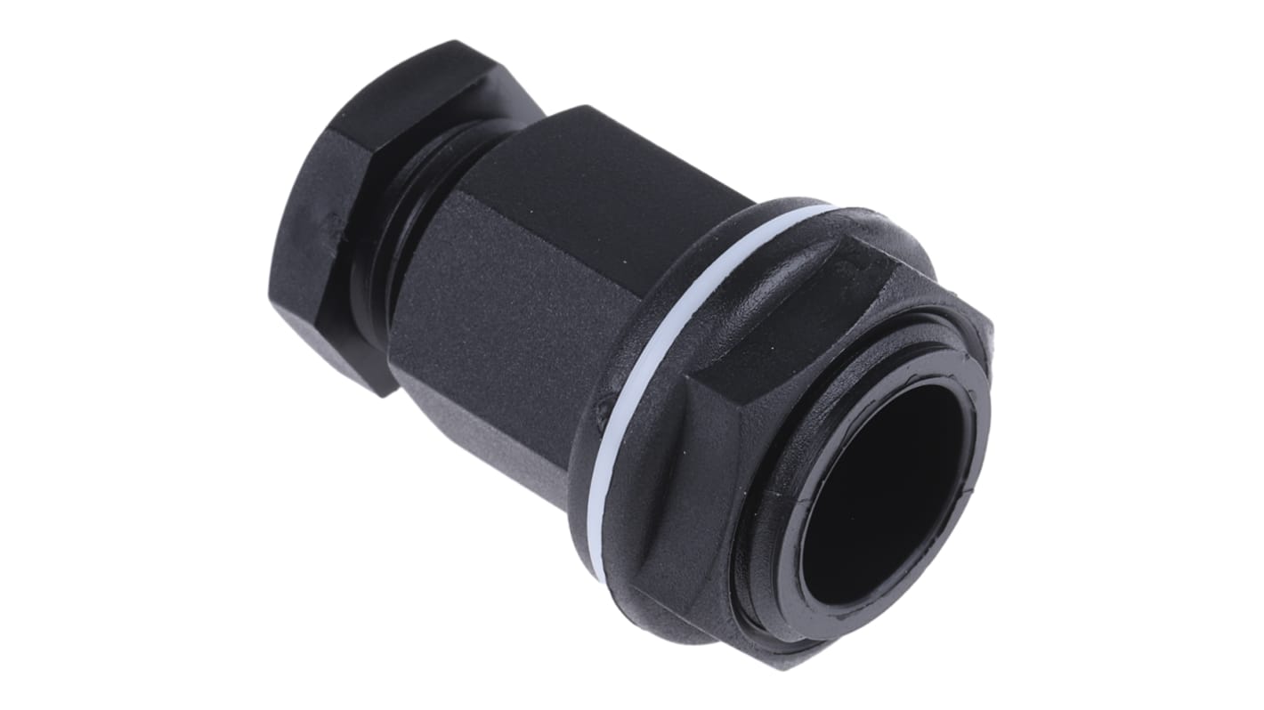 RS PRO Black Plastic Cable Gland, M20 Thread, 4mm Min, 7mm Max, IP55