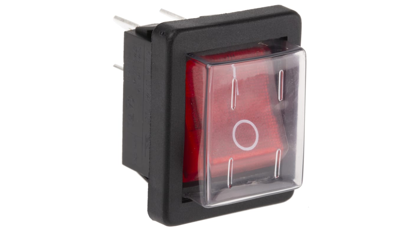 Interruttore a bilanciere Arcolectric (Bulgin) Ltd, DPST, On-Off Illuminato, Rosso