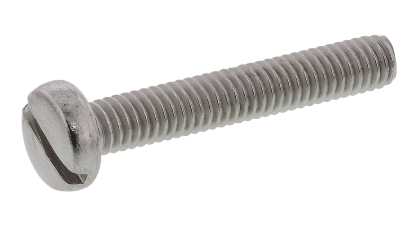 RS PRO Linsenkopf Schlitz Schrauben A2, M2.5 x 16mm Edelstahl