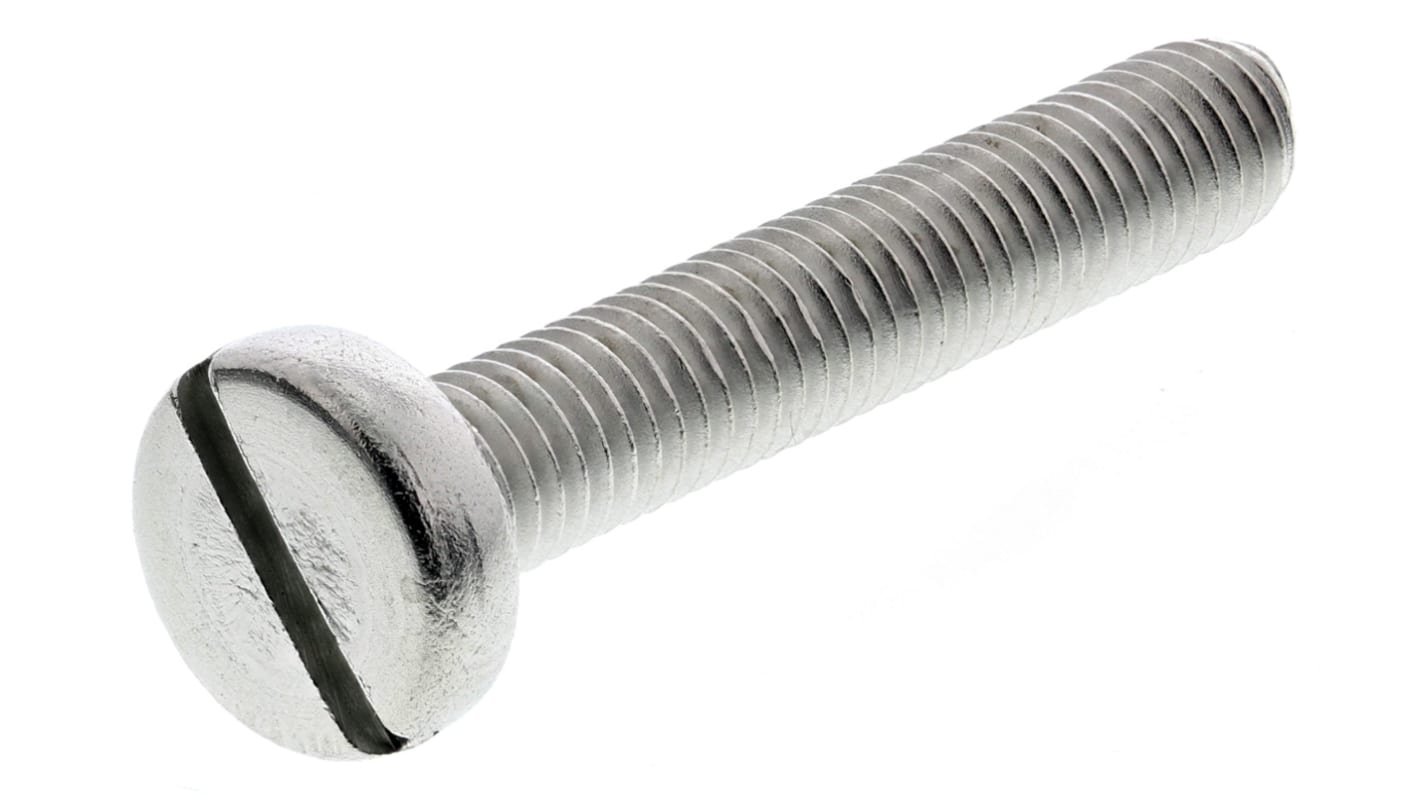 RS PRO Slot Pan A2 304 Stainless Steel Machine Screws DIN 85, M5x30mm