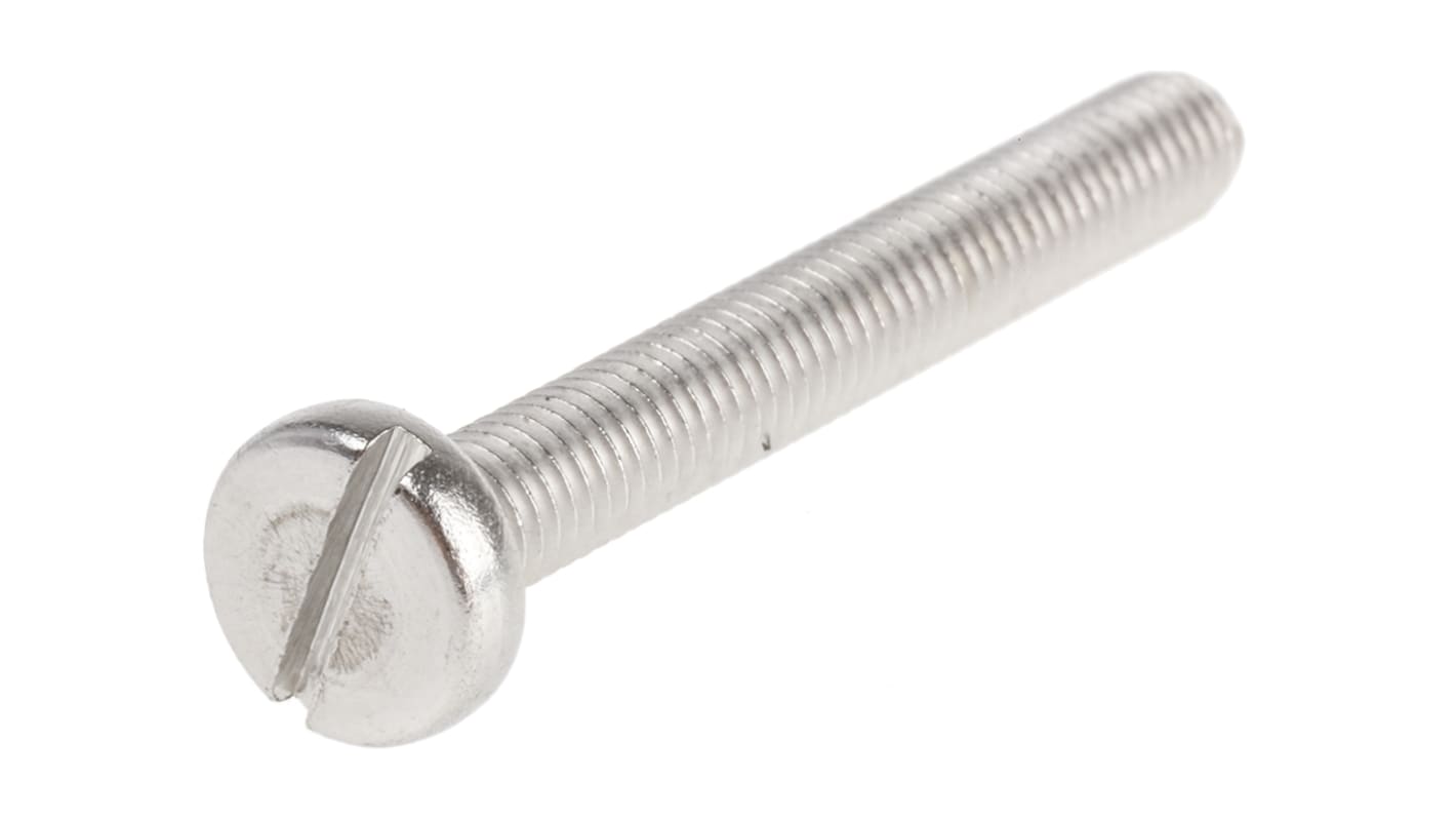 RS PRO Slot Pan A2 304 Stainless Steel Machine Screws DIN 85, M5x40mm