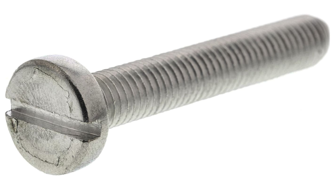 RS PRO Slot Pan A2 304 Stainless Steel Machine Screw DIN 85, M8x50mm