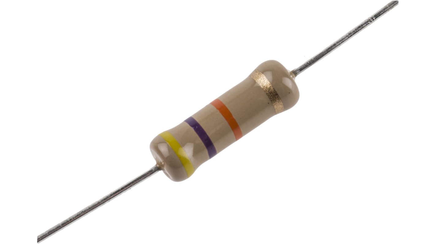 TE Connectivity 47kΩ Carbon Film Resistor 2W ±5% CFR200J47K