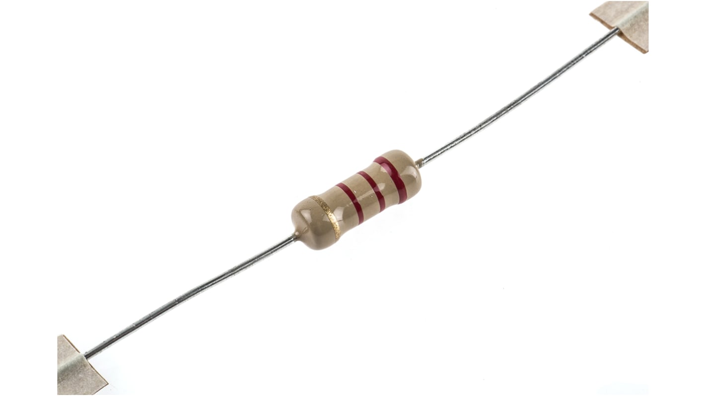 TE Connectivity 2.2kΩ Carbon Film Resistor 1W ±5% CFR100J2K2