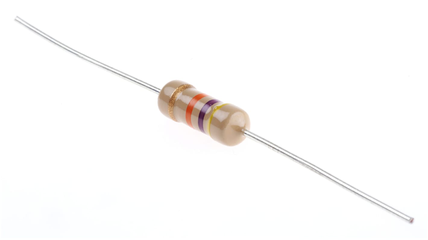 TE Connectivity 47kΩ Carbon Film Resistor 1W ±5% CFR100J47K